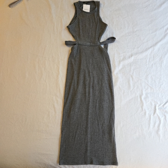 Forever 21 Charcoal Grey Back Cutout Knit Bodycon Dress - Picture 2 of 11